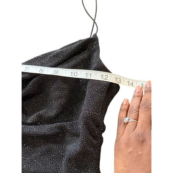 Windsor Sparkling Mermaid Glitter Dress Ruched Side Slit Spaghetti Straps Sz S - Picture 8 of 13